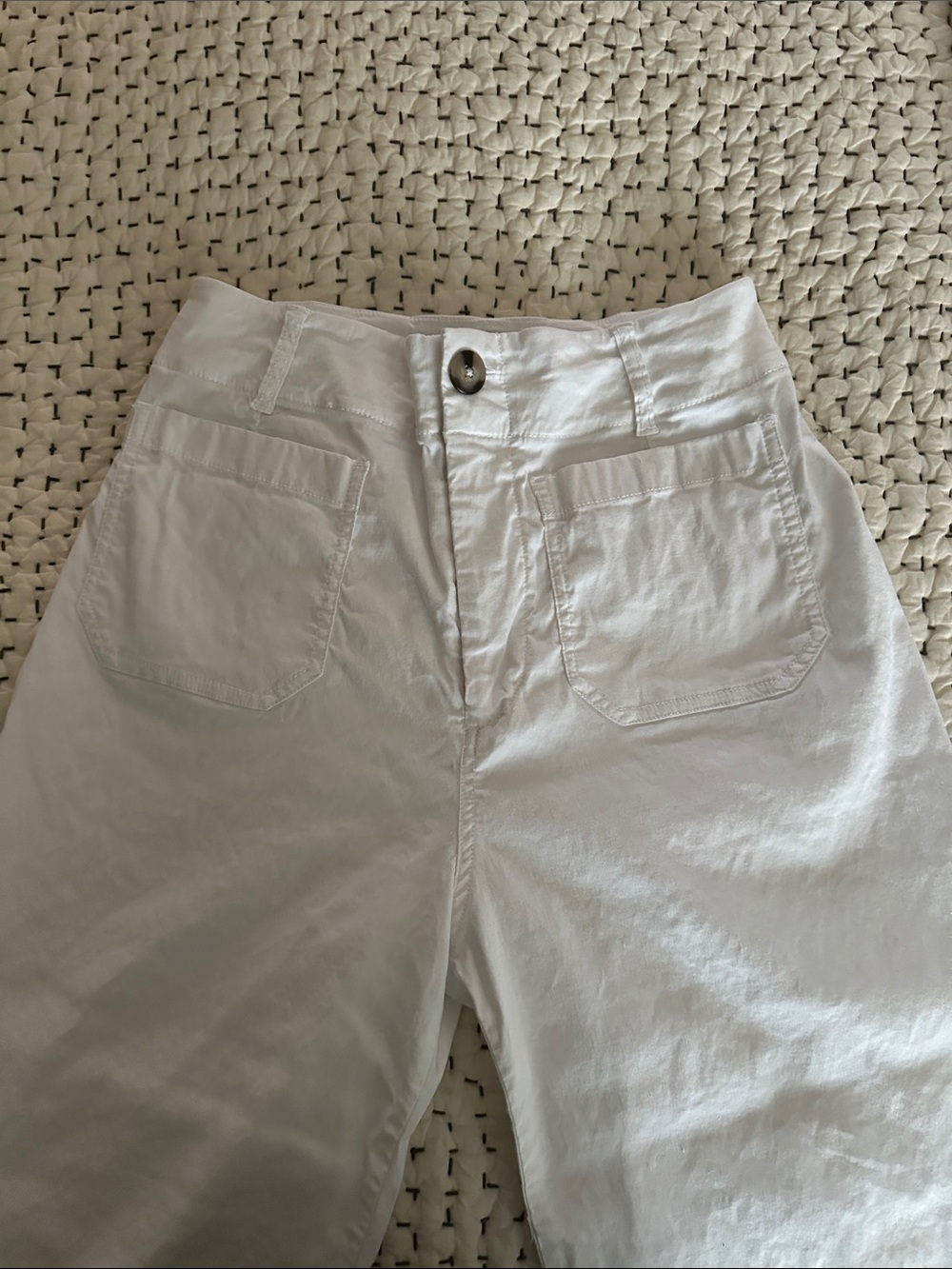 Maeve by Anthropologie Collette White Cropped Wide-Leg Pants - Picture 4 of 4